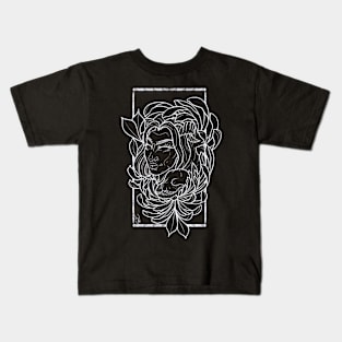 Demon lady white line Kids T-Shirt